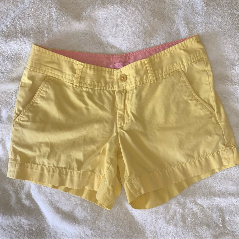 Lilly Pulitzer cotton yellow shorts